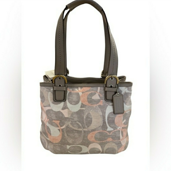 NWT! Coach Soho Signature Optic Linen North South Tote (Retail $378) - Picture 16 of 16